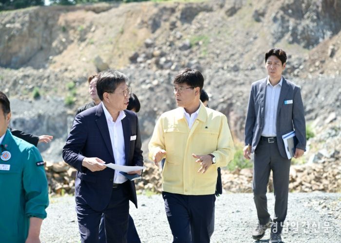 변광용 거제시장, 행정타운 조성사업 현장 및 재난 취약지역 점검