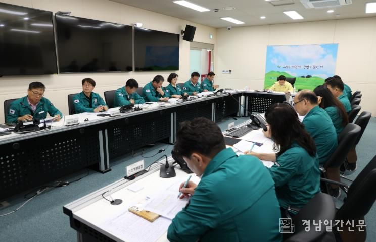 고성군, 집중호우 피해 복구 구슬땀