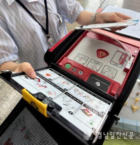고성군보건소, 자동심장충격기(AED) 구비 의무기관 점검 실시