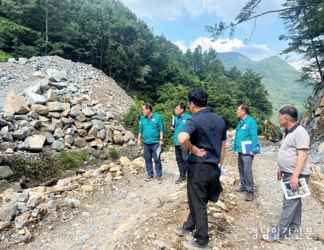 함양군 부군수, 여름철 집중호우 대비 산림사업장 현장 점검
