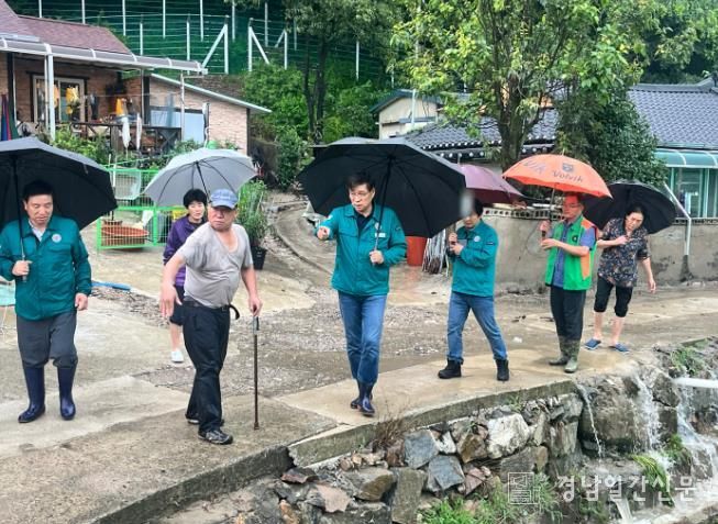 진병영 군수 호우 현장 대응