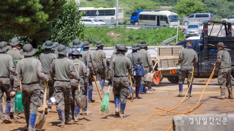육군 제39보병사단 119여단 4대대, 합천군 호우피해 복구 지원 총력