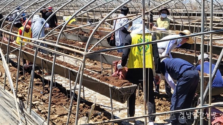 창원시종합자원봉사센터, 자원봉사자들과 산청군 수해 복구 지원