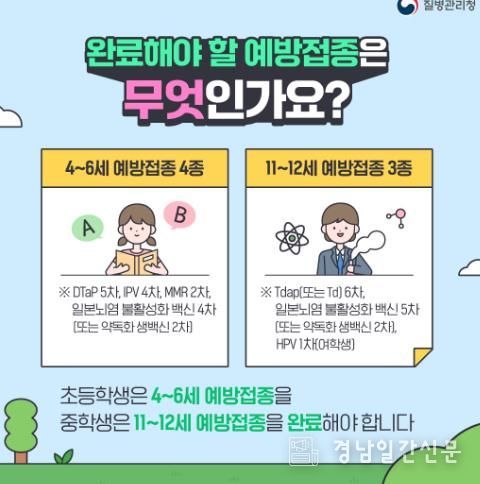 진주시, 개학전 홍역·백일해 예방접종 당부
