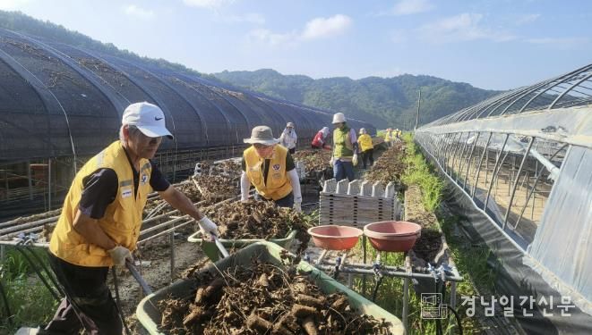 남해군적십자봉사회, 산청 수해복구 현장 구슬땀
