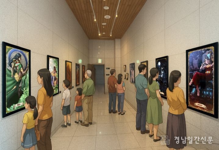 2025년 경상남도 산림박물관 협력전시(디지털일러스트전시회 경남예술고등학교 만화애니메이션과)