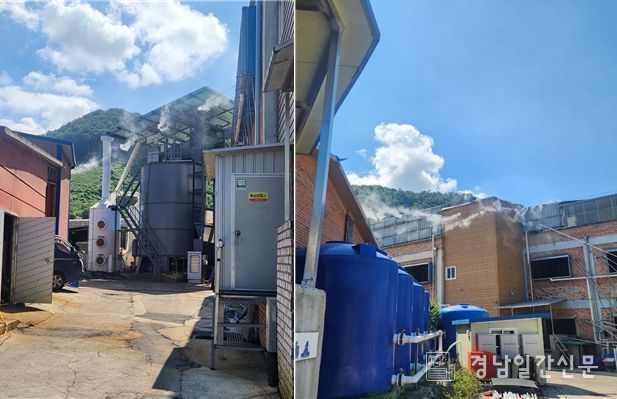 퇴비고속발효기와 탈취탑 ▲ 안개분무시설