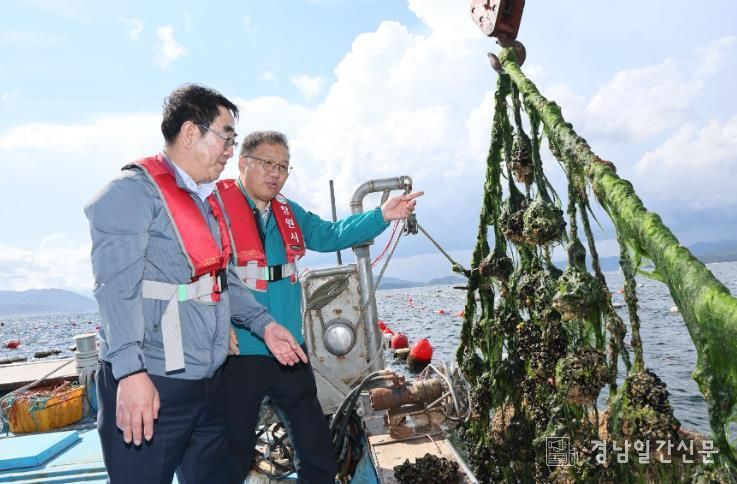 장금용 창원특례시장 권한대행, 구산면 홍합 양식장 방문