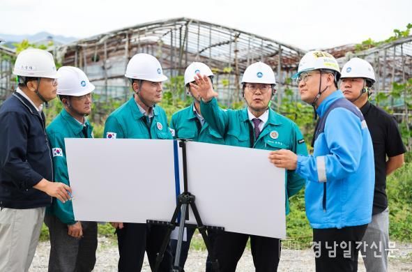 김해시 홍태용 시장, 추석 맞아 건설현장·복지시설 시찰-초정–화명 광역도로 건설 현장