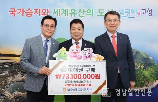 NH농협 고성군지부, 2025경남고성공룡세계엑스포 예매권 대량구매 동참
