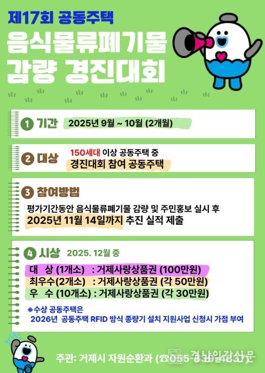 2025년 제17회 공동주택 음식물류 폐기물 감량 경진대회 개최