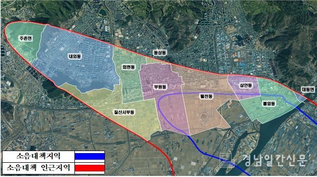 김해공항 소음등고선(김해시)