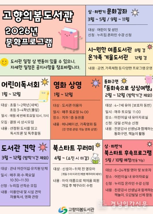 어린이 독서·문화 프로그램 연중 운영