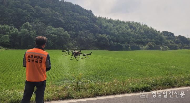 2025년 문산읍 안전갈곡들 드론 항공방제